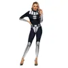 2025 Halloween Transfronteiriço Aliexpress Esqueleto Humano Cosplay Body com Estampa Digital Macacão Novo