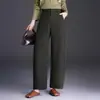 Calça feminina de cor sólida, cintura alta, solta, modeladora, com corte curvo, novo estilo outono 2026, elegante e com bom caimento, calça longa casual versátil, moderna