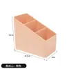 Caja de almacenamiento cosmético de escritorio, portalápices trapezoidal de tres compartimentos, caja de almacenamiento para control remoto, caja de almacenamiento para cuidado de la piel de tocador