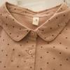 Camisa Ye Luo Gui de Algodão Puro com Bolinhas e Gola Boneca Temperamento Retrô Artística Rejuvenescedora Camisa Versátil Base para Estudante
