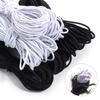 Cuerda elástica redonda de poliéster, cuerda elástica de látex blanco y negro, banda elástica para trampolín de tendón de res, accesorios de joyería tejidos a mano