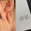 Aretes para Mujer Plata 925 Chapado Redondos Adelgazantes Temperamento Nicho Sentido Anillo Hebilla de Oreja Aro para Oreja Viento Frío Accesorios para Oreja Trendy
