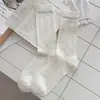 Meias de Primavera e Verão para Mulheres, Meias Finas com Renda Vazada em Malha de Diamante até a Panturrilha, Meias Lisas Versáteis Estilo Ballet Sem Costura
