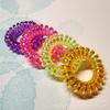 Goma para el pelo de alambre de teléfono iridiscente, transparente, color AB, pulsera deslumbrante, cuerda metálica plateada brillante para el pelo, venta directa de fábrica, alta elasticidad, versátil