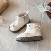 Botines Cortos Nuevos de Invierno para Niñas Botas Martin Cálidas con Forro de Terciopelo Otoño e Invierno Botas de Cuero Antideslizantes de Suela Suave para Niños Botas de Algodón
