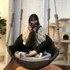 Cesta colgante para el hogar Silla de ratán Silla colgante para balcón interior Silla mecedora Silla cuna de celebridad de internet Hamaca para persona perezosa en el patio Silla mecedora exterior