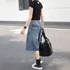 Shorts de Mezclilla Estilo Americano para Mujer, Estilo Delgado de Verano, Nuevos Pantalones de Tiro Alto de Longitud Media 2026, Pantalones de Cinco Puntos de Pierna Ancha Adelgazantes de Tallas Grandes