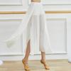 Pantalones de Malla para Práctica de Danza Clásica Lado Profesores Rima Yoga Danza Moderna Prueba de Arte Adulto Dividido Elegante Pantalones de Pierna Ancha Mujer