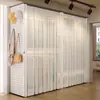 Armario de acero, armario abierto, perchero de pie para dormitorio en casa, armario de acero simple con tablero perforado