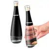Botella de agua mineral de vidrio transfronteriza, botella de vino helado plano de seda, botella de vino de frutas esmerilada, sellada con tapa, se puede imprimir logo