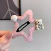 Pinzas para el pelo de oso y estrella para niñas, lindas pinzas BB para niñas pequeñas, pasadores dulces de dopamina para el costado, accesorios para el cabello