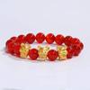 Pulseira Nova 2021 Ano do Boi Wufu Ano do Boi do Zodíaco Chinês Corda Vermelha Trançada Joias Desenho Animado 99 Joias de Boi Dourado