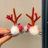 Diadema Luminosa Navideña de Dibujos Animados Pinzas para el Cabello Diadema Dulce Linda de Astas Ambiente Pinzas de Felpa para el Cabello para Niños