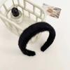 Diadema ancha de felpa de color sólido accesorios para el cabello estilo coreano tocado otoño e invierno celebridad de internet lindo imitación piel de conejo lavado de cara horquilla diadema