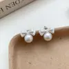 Pendientes Blancos de Perlas con Lazo para Mujer, Lujo Ligero, Sensación Elegante y de Alta Gama, Nuevos Pendientes Exquisitos Estilo 2026