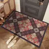 Tapete de Entrada Estilo Étnico, Tapete de Chão de Veludo Cristal Resistente ao Desgaste, Resistente a Manchas e Fácil de Manter, Tapete de Porta Antiderrapante, Envio Direto de Peça Única