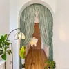 Cortina de Porta Estilo Francês, Cortina Transparente Divisória Sem Furos, Cortina de Renda Estilo Creme Vintage, Cortina de Acabamento de Luxo para Quarto e Sala de Estar