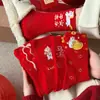Calcetines Rojos para el Año del Caballo, Calcetines Rojos de Año Nuevo con Diseños de Dibujos Animados 3D, Lindos Calcetines de Tubo Medio Unisex, Caja de Regalo de la Suerte