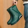 Botas de Chuva de Cano Médio Transfronteiriças para Homens, Botas de Chuva Antiderrapantes para Acampamento, Sapatos de Borracha para Trabalho na Cozinha, Sapatos Impermeáveis, Botas de Pesca para Vadar