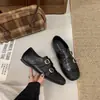 Zapatos de mujer de suela blanda estilo francés, nuevo modelo de otoño 2026, lucen geniales con faldas, zapatos de cuero de tacón bajo de corte profundo a la moda