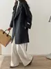 Nuevo Abrigo de Lana para Mujer Otoño/Invierno 2026, de Longitud Media, Cuello Solapa, Estilo Coreano, Corte Holgado, Adelgazante, Versátil