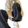 Pantalones a cuadros con estampado oscuro retro americano para hombre, estilo Harajuku, para primavera y otoño, pierna recta, corte holgado, modernos, con buena caída y forro polar para uso casual.