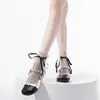 Calcetines de Malla de Verano hasta la Rodilla Estilo Ballet con Encaje de Lazo 3D Calcetines Transparentes Cortos Combinados con Medias de Seda de Vidrio Mary Jane