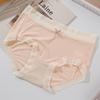 Ropa interior de seda de hielo para mujer, de cintura media, a juego con colores, para estudiantes, de verano, con grafeno, antibacteriano, con encaje ondulado en la entrepierna, bragas para chicas.