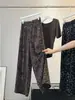 Pantalones Anchos de Estampado de Leopardo Vintage para Mujer, Nuevo Estilo Delgado de Verano, Estilo Perezoso, Corte Holgado, Versátiles, Rectos Adelgazantes, Casuales, Largos, Modernos