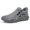 Nuevos zapatos de trabajo con cremallera para exteriores para hombre para todas las estaciones, antideslizantes y resistentes al desgaste, zapatos casuales sin cordones, adecuados para ir al trabajo y para el trabajo, zapatos de moda
