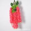 Simulación flor de glicina de 6 hojas, flor de berro, decoración de arco de techo para ceremonia de boda, ratán de flores falsas al por mayor