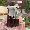 Pinza para el pelo grande de malla de hadas con lazo, pinza de resorte para mujer, pinza para la parte trasera de la cabeza súper de hadas blanca, accesorios para el cabello Mori, tocado