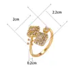 Anillo para Mujer Lujo Ligero Sentido de Diseño de Nicho Celebridad Cibernética Mismo Estilo Doble Capa Circonita Anillo Abierto Anillo Estilo Fresco Distintivo Moderno