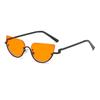 Óculos de Sol Jamie 868 Novos com Meio Aro, Óculos de Sol Metálicos Compactos Semi-Arredondados da Moda, Item Tendência Europeu e Americano