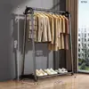 Arara de chão cabideiro de quarto cabideiro de casa varal de roupas interno guarda-roupa simples cabideiro espessado prateleira de armazenamento