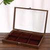 Joyero de madera de nogal resistente al polvo con tapa, caja de almacenamiento para anillos, collares y pulseras, caja de almacenamiento con texto de juego.