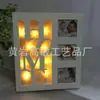 Direto da Fábrica Madeira Texto em Inglês Vazado LED Porta-Retrato Decoração de Casa Presente Artesanato Porta para Pendurar