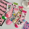 Calcetines Nuevos Japoneses Anime Dibujos Animados Calcetines de Media Pantorrilla para Mujer Lindos y Dulces Calcetines para Mujer de Algodón Peinado Absorbentes del Sudor Transpirables Calcetines Casuales