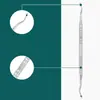 Dispositivo de doble cabeza para quitar clavos de acero inoxidable directo de fábrica, juego de cucharas para ranura de uñas, limpieza de uñas, ranura de uñas, lima de uñas, herramienta para uñas