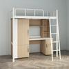 Mesa de Cama Superior al por Mayor de Fábrica Cama de Hierro Forjado Escritorio para Dormitorio Escolar Cama para Apartamento Combinación de Acero y Madera con Armario Camas Altas y Bajas