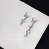 Estilo Dulce y Fresco~Pendientes de Mariposa con Diseño Asimétrico, Circonita Microincrustada y Pines Chapados en Plata, Pendientes Elegantes, Fábrica de Pendientes
