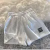 Waffle verão confortável casual shorts esportivos verão feminino solto casa calças de pijama desgaste exterior shorts bolso