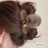 Pinza de Garra con Lazo Color Café Otoño e Invierno para Mujer Pinza para el Cabello de Alta Gama para la Parte Posterior de la Cabeza Recogido Pinza de Tiburón Pasador Grande Accesorios para el Cabello