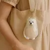 Huevo de Perro Transparente Botella para Recoger Pelo de Mascota Colgante en Bolsa Decoración Cápsula de Almacenamiento Llavero Recuerdo