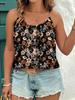 Moda Femenina de Exportación Europea y Americana Nueva Primavera y Verano 2025, Top Chaleco Holgado con Estampado de Flores y Tirantes