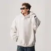 Sudadera con capucha para hombre de peso pesado, estilo americano cuadrado, chaqueta corta de corte limpio de moda, sudadera holgada y rígida de alta costura