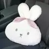 Almohada para Reposacabezas de Coche Dibujo Animado Conejo de Pelo Largo Almohada para Cuello de Coche Soporte Lumbar Felpa Cómoda Accesorios de Interior de Coche