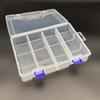 Caja de almacenamiento de plástico transparente desmontable de doble capa con 8 rejillas, caja de PP, organizador de herramientas, joyería, hardware, caja de accesorios digitales