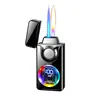 Encendedor de arco recargable creativo con pantalla de potencia inteligente, encendedor de doble llama, llama directa y encendedor recargable