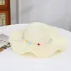 Sombrero de Paja con Encaje Ola de Verano para Mujer, Sombrero de Viaje para Playa Colorido de Estrella de Mar, Sombrero Transpirable con Protección Solar, Sombrero de Sol